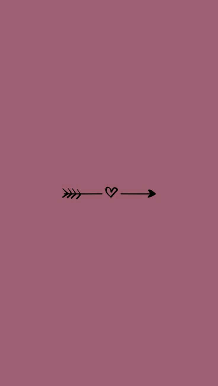Girly Aesthetic Heart And Arrow Wallpaper