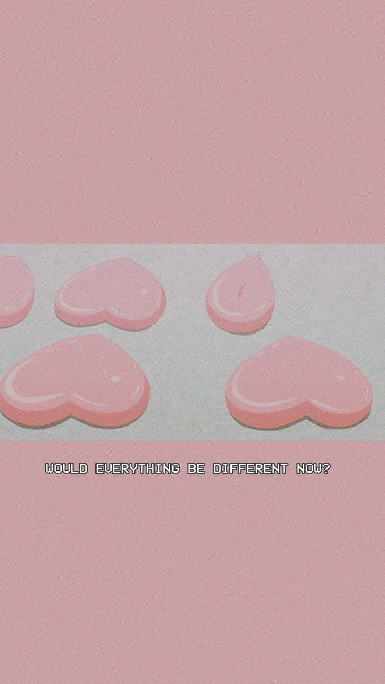 Girly Aesthetic With Pink Hearts Wallpaper