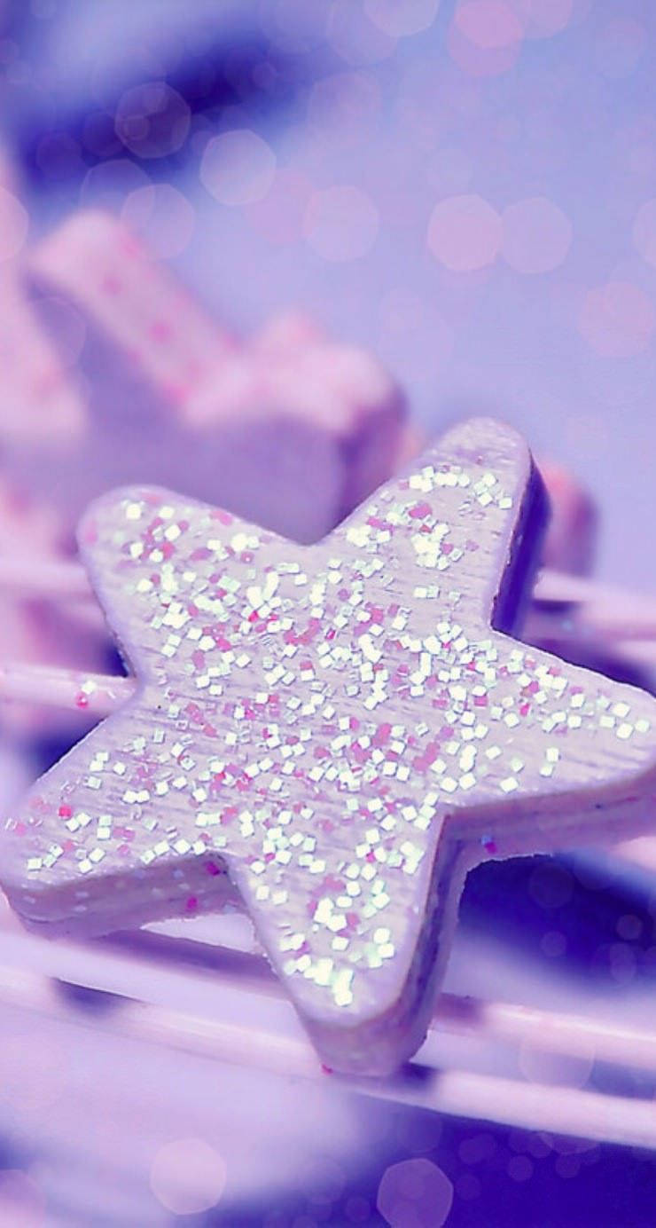 Girly Glitter Star Macro Wallpaper