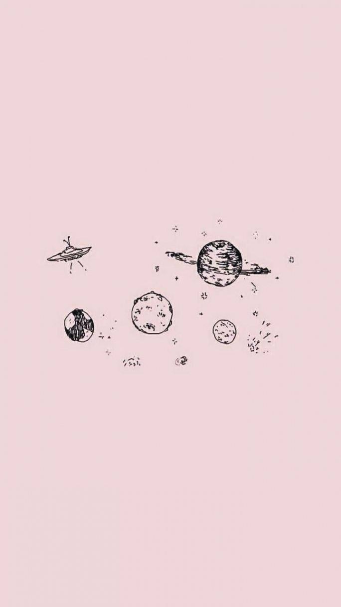 Girly Pink Planets Pinterest Wallpaper