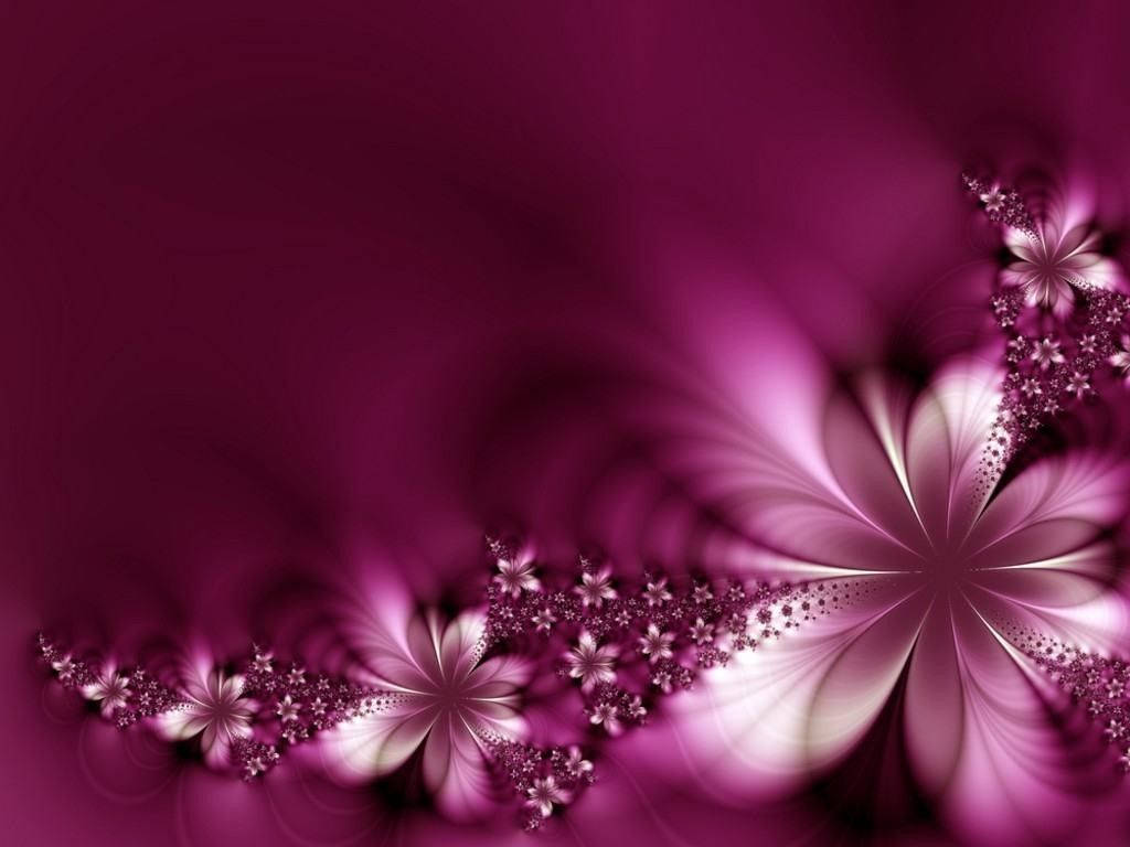 Girly Purple Abstract Flowers Wallpaper