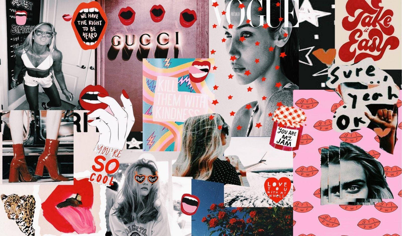 Girly Stuff Aesthetic Collage Laptop Wallpaper
