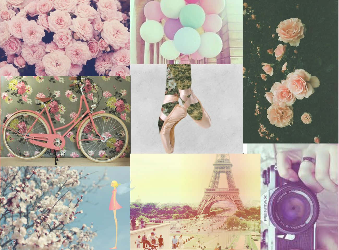Girly Tumblr Pink Flower Aesthetic Wallpaper