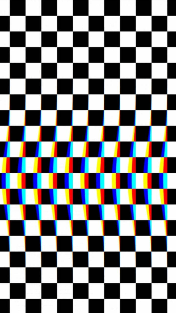 Glitch And Trippy Black And White Squares Wallpaper