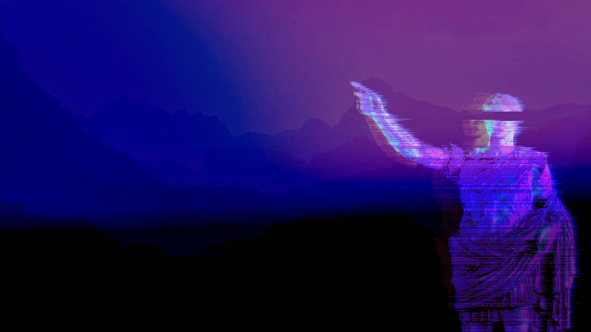 Glitch Purple Aesthetic Tumblr Laptop Wallpaper