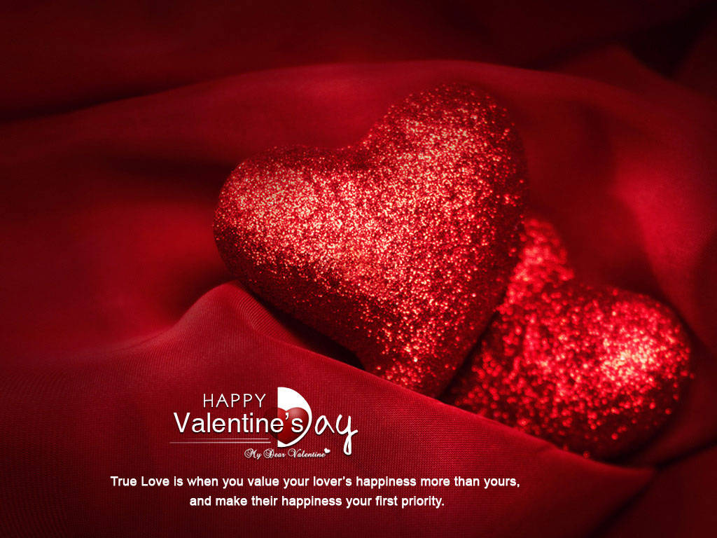 Glittery Love Hearts For Valentine's Day Wallpaper