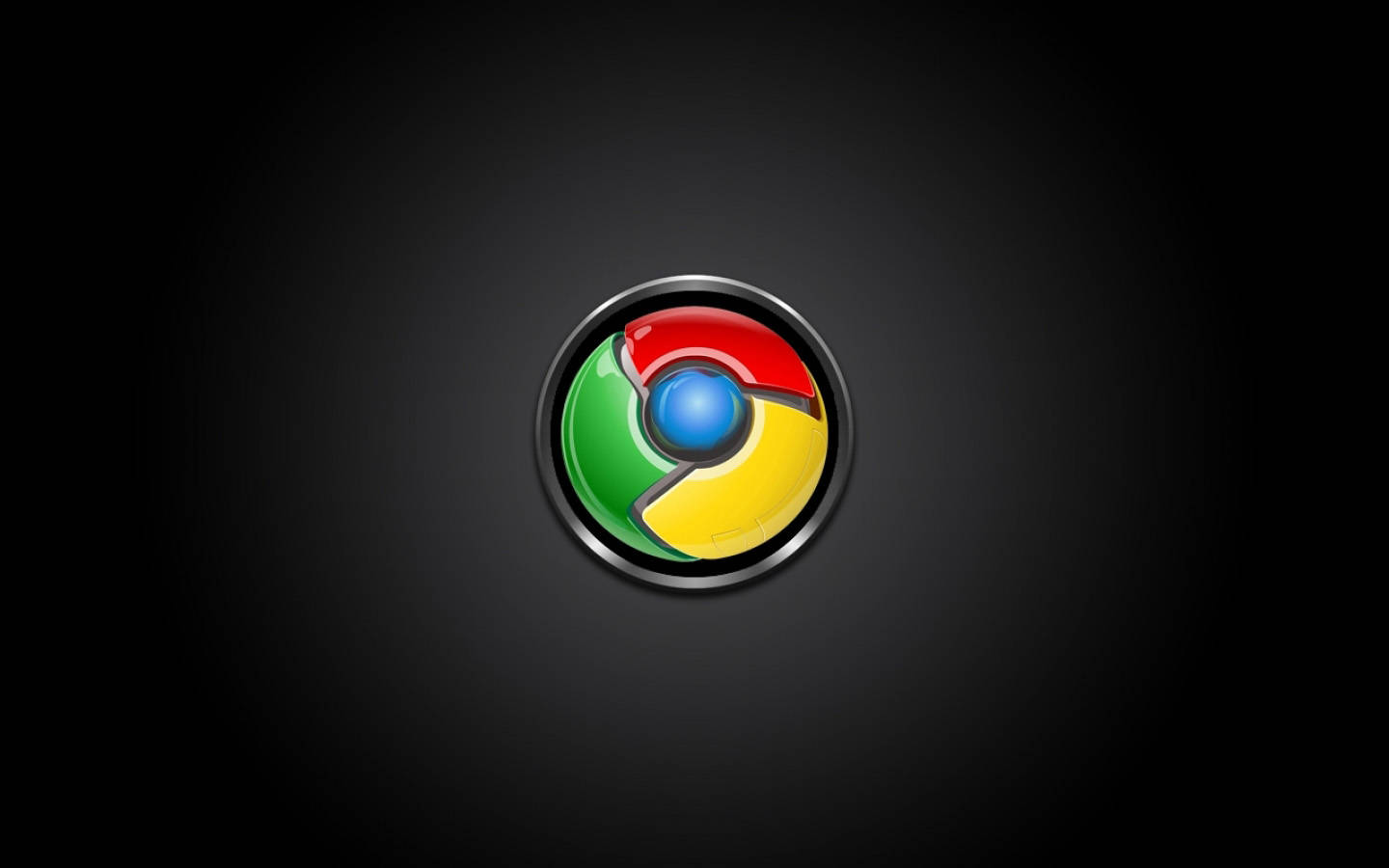 Gloss Chrome Logo In Black Wallpaper