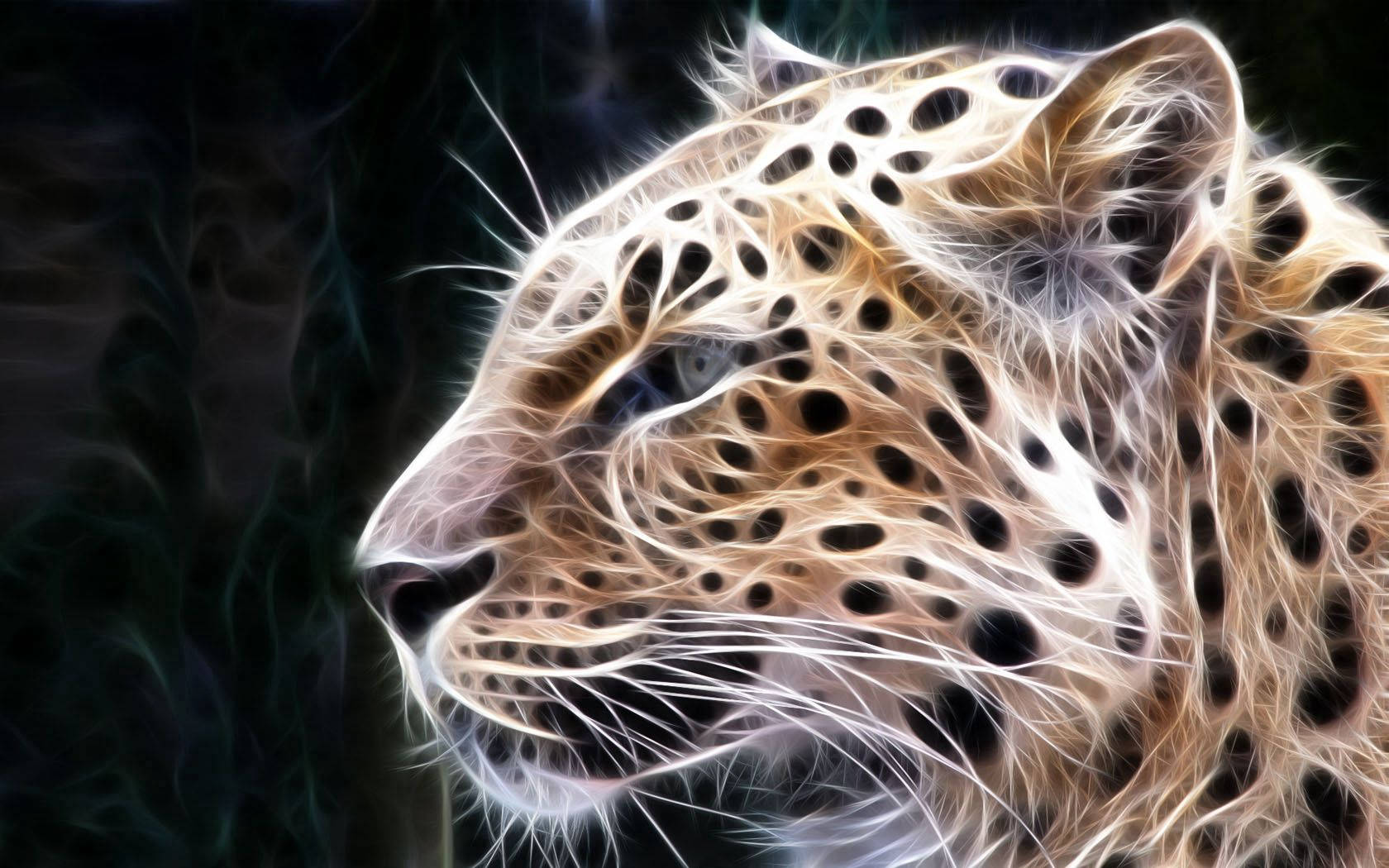 Glowing Leopard Graphic Art Hd Wallpaper