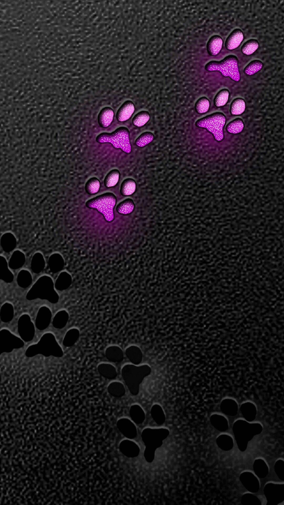 Purple paw fashion prints