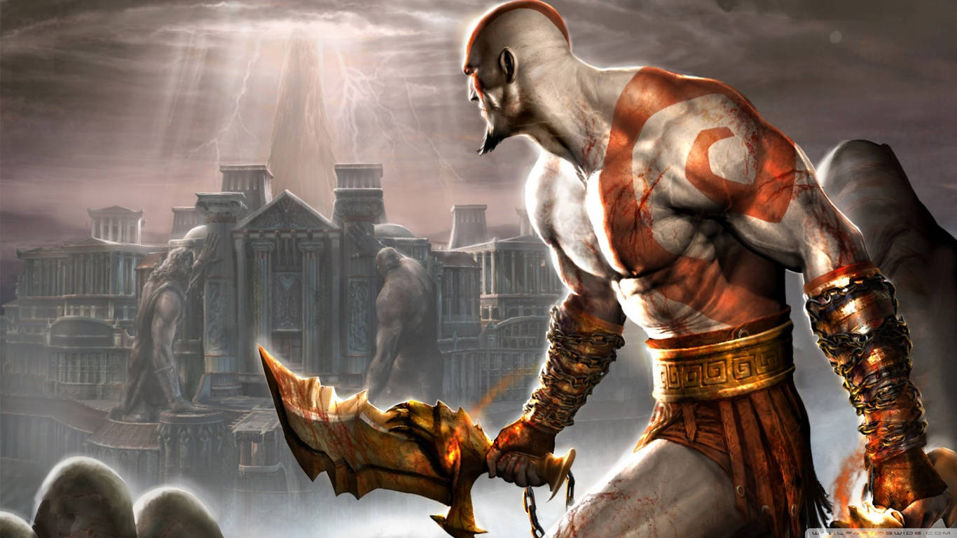 God Of War Kratos At Temple Wallpaper