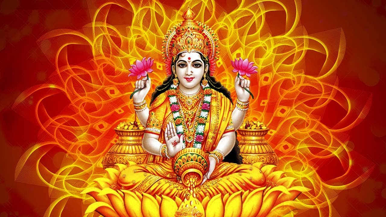 Goddess_ Mahalakshmi_ Floral_ Aura.jpg Wallpaper