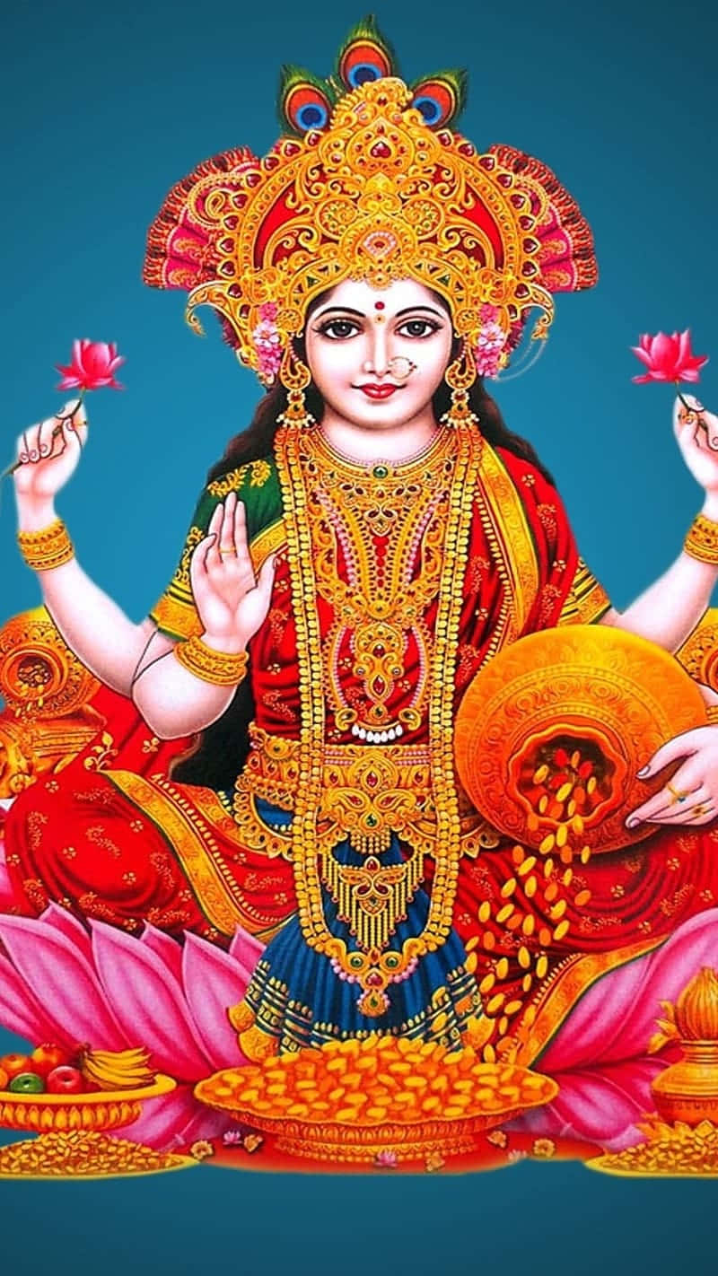 Goddess_ Mahalakshmi_ Traditional_ Artwork Wallpaper