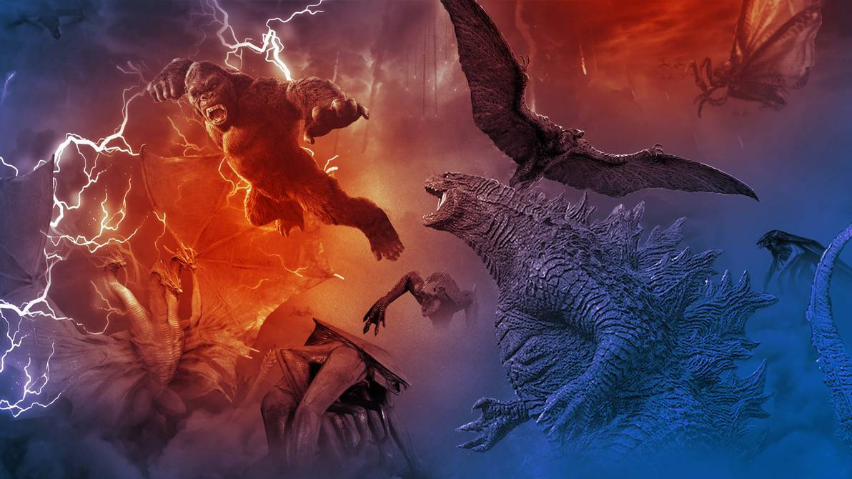 Godzilla Vs Kong Monsters Fight Wallpaper