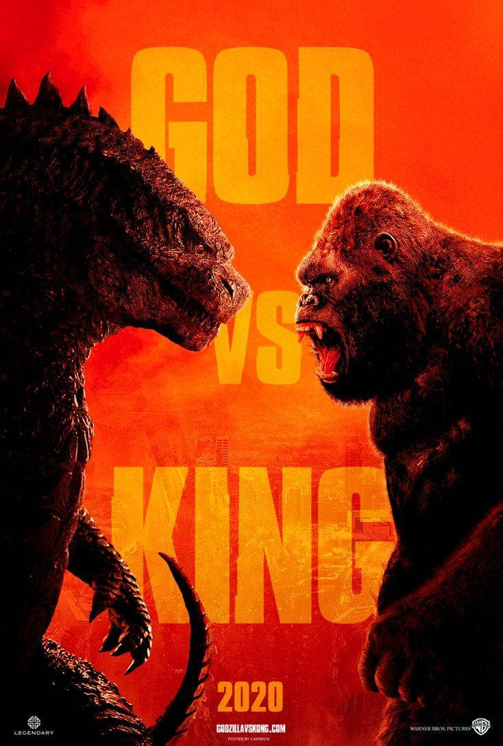 Godzilla Vs Kong Movie Poster In Red Wallpaper