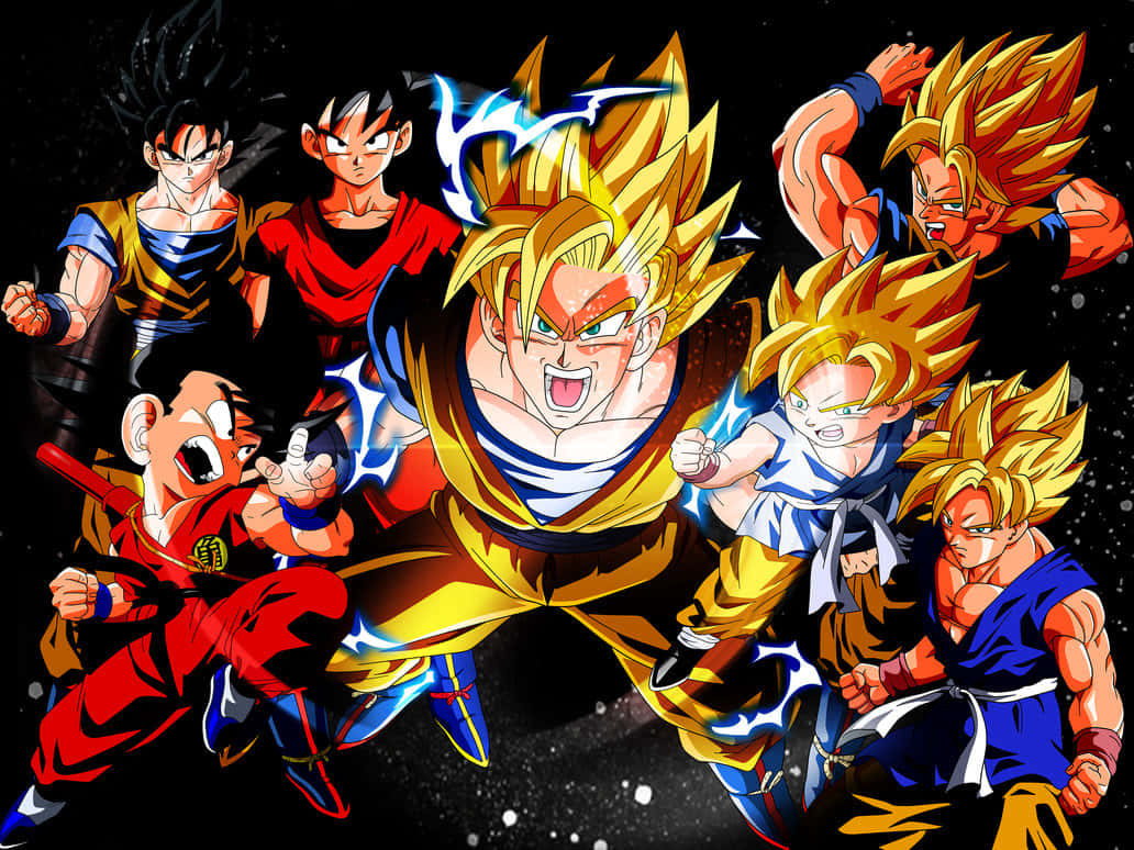 Goku Transformations Artwork Wallpaper