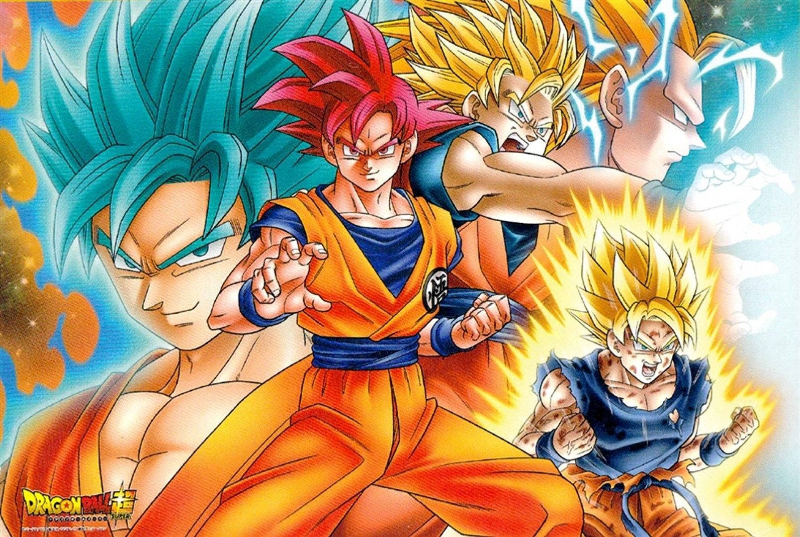Goku Using His Super Saiyan Powers To Tackle The Bad Guys. Wallpaper