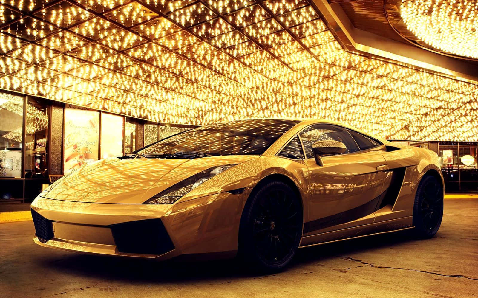 Gold Cars In Casino Wallpaper