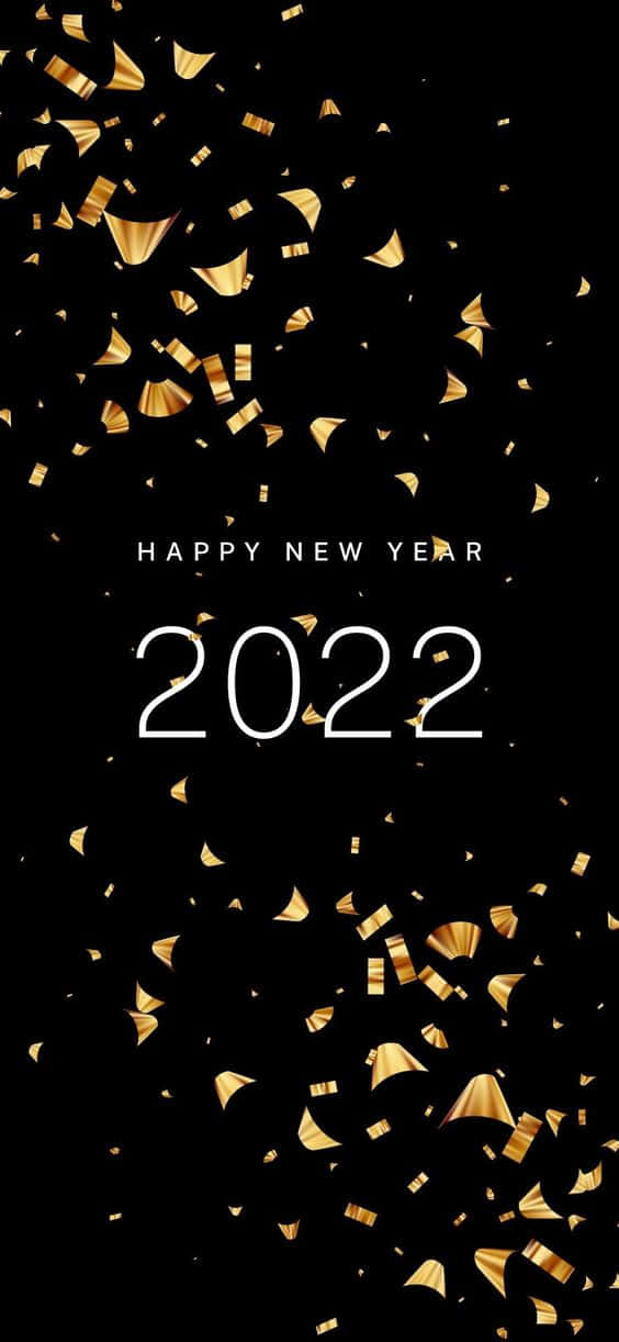 Gold Confetti New Year 2022 Wallpaper