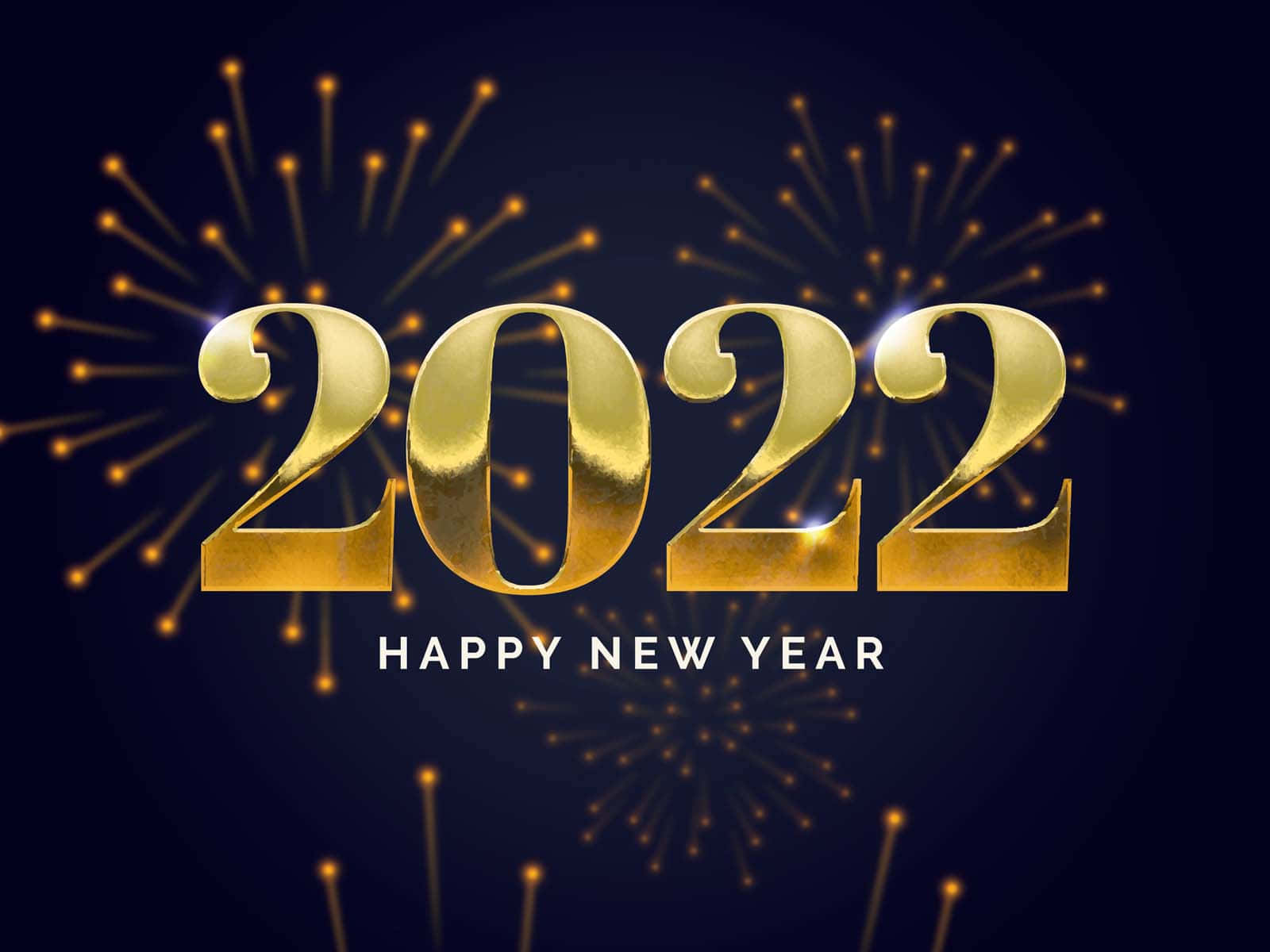 Gold Fireworks New Year 2022 Wallpaper