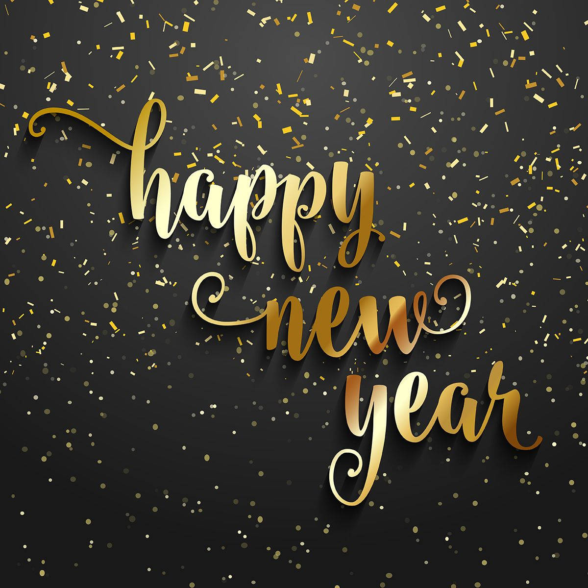Gold Happy New Year Greetings Wallpaper