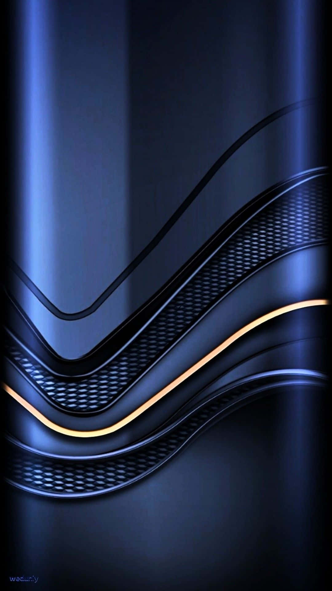 Gold Lining Blue Curve Expensive Wallpaper