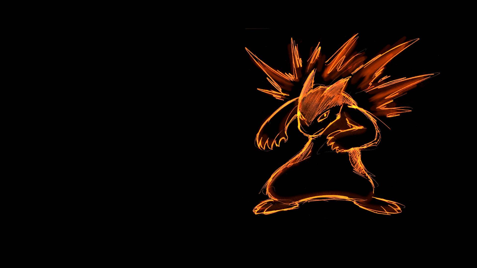 Gold Typhlosion Wide Wallpaper