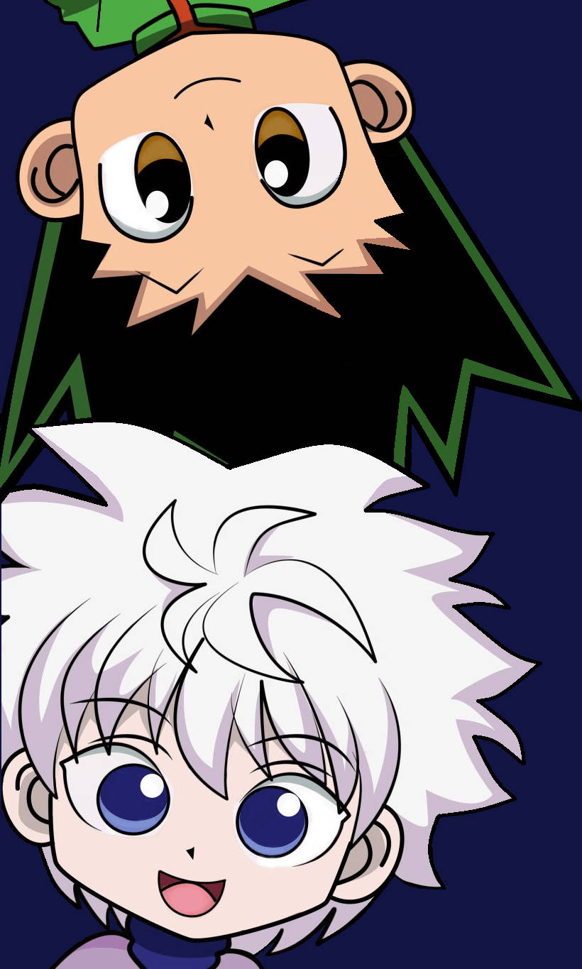 Gon And Killua Face Chibis Wallpaper