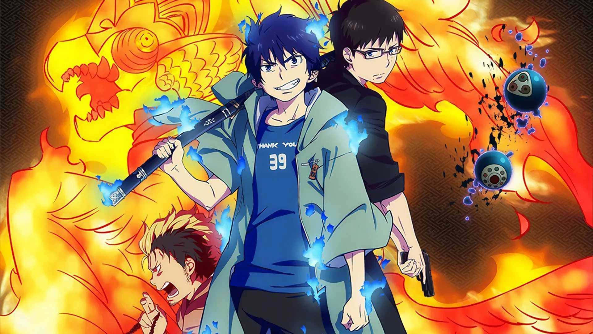 Good Anime Blue Exorcist Firey Poster Wallpaper
