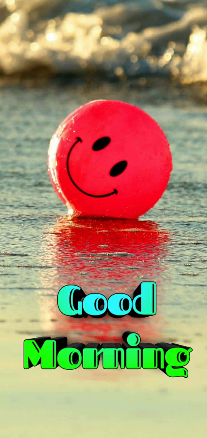 Good Morning Friday Smiley Ball Water Reflection Wallpaper