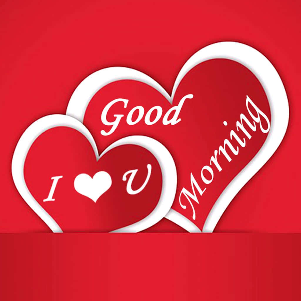 Good Morning My Love Hearts Graphic Wallpaper