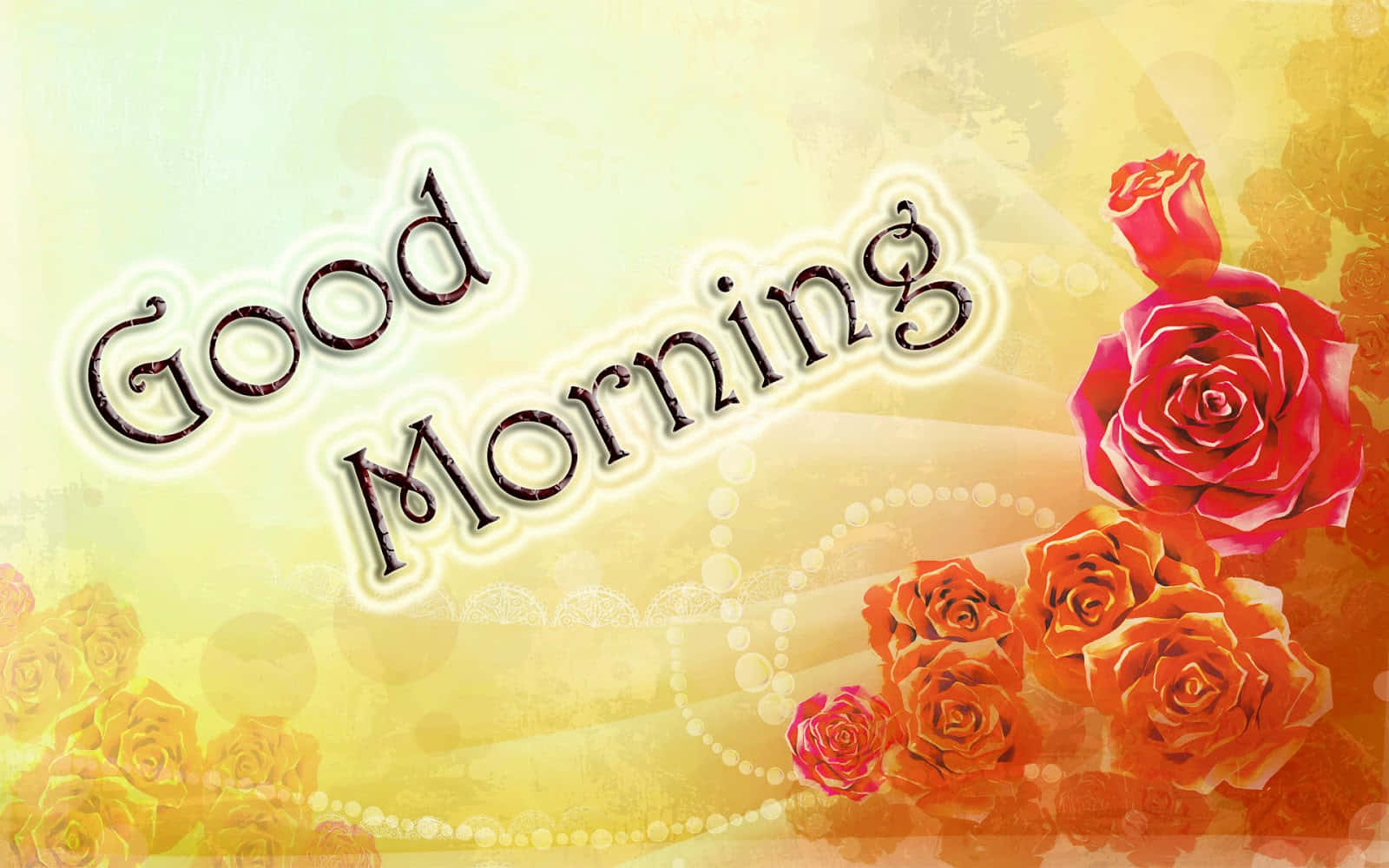 Good Morning Rose Greeting Wallpaper