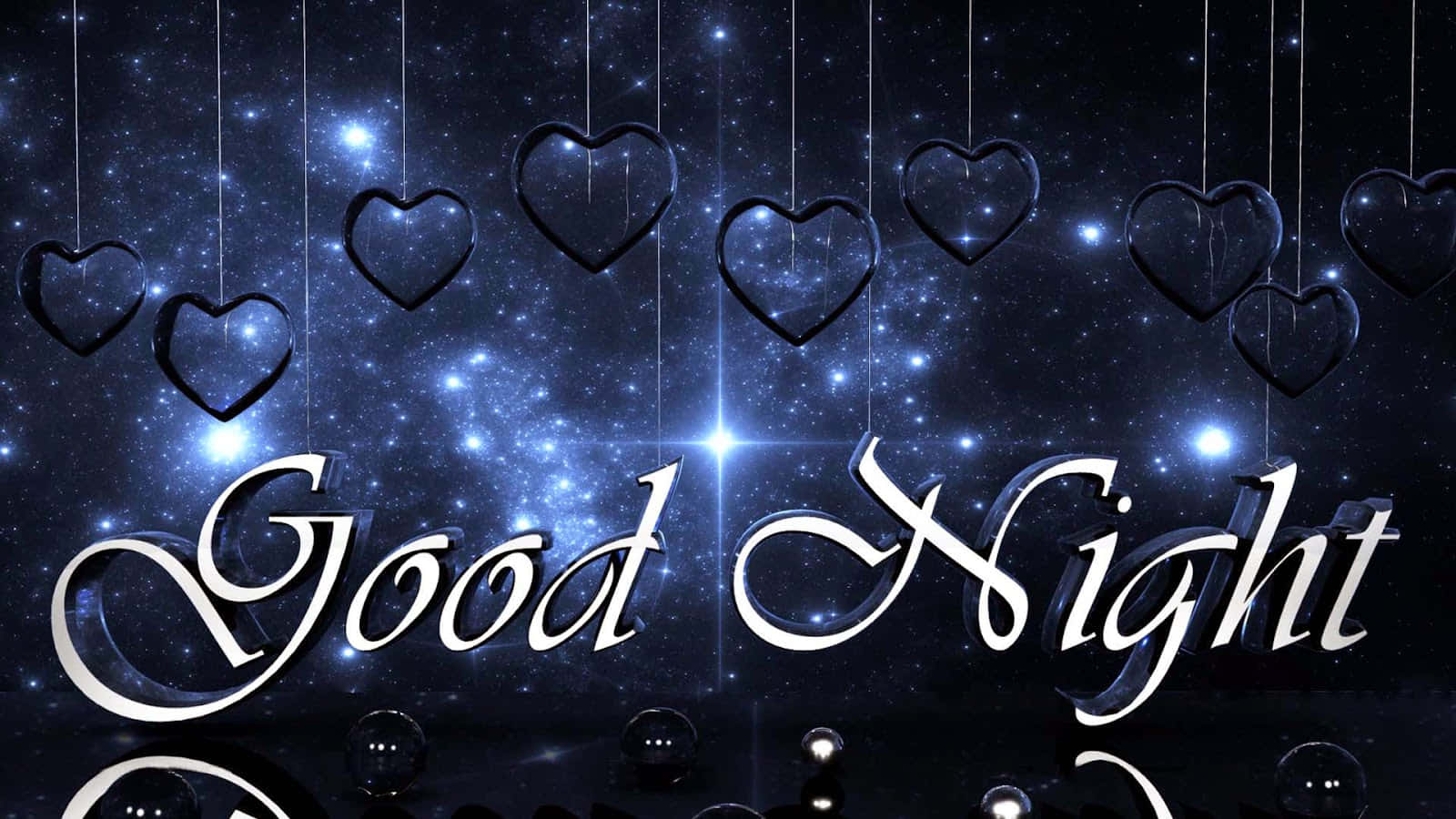 Good Night My Love Heartsand Stars Wallpaper