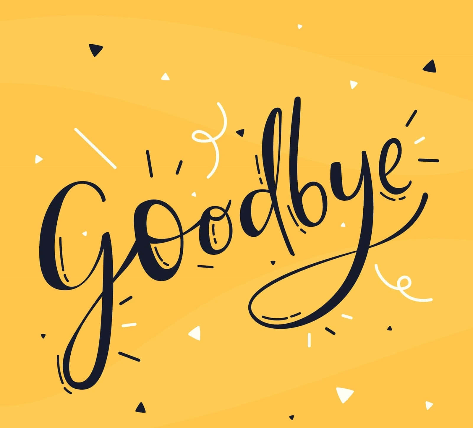 Goodbye Handwritten Style Illustration Wallpaper