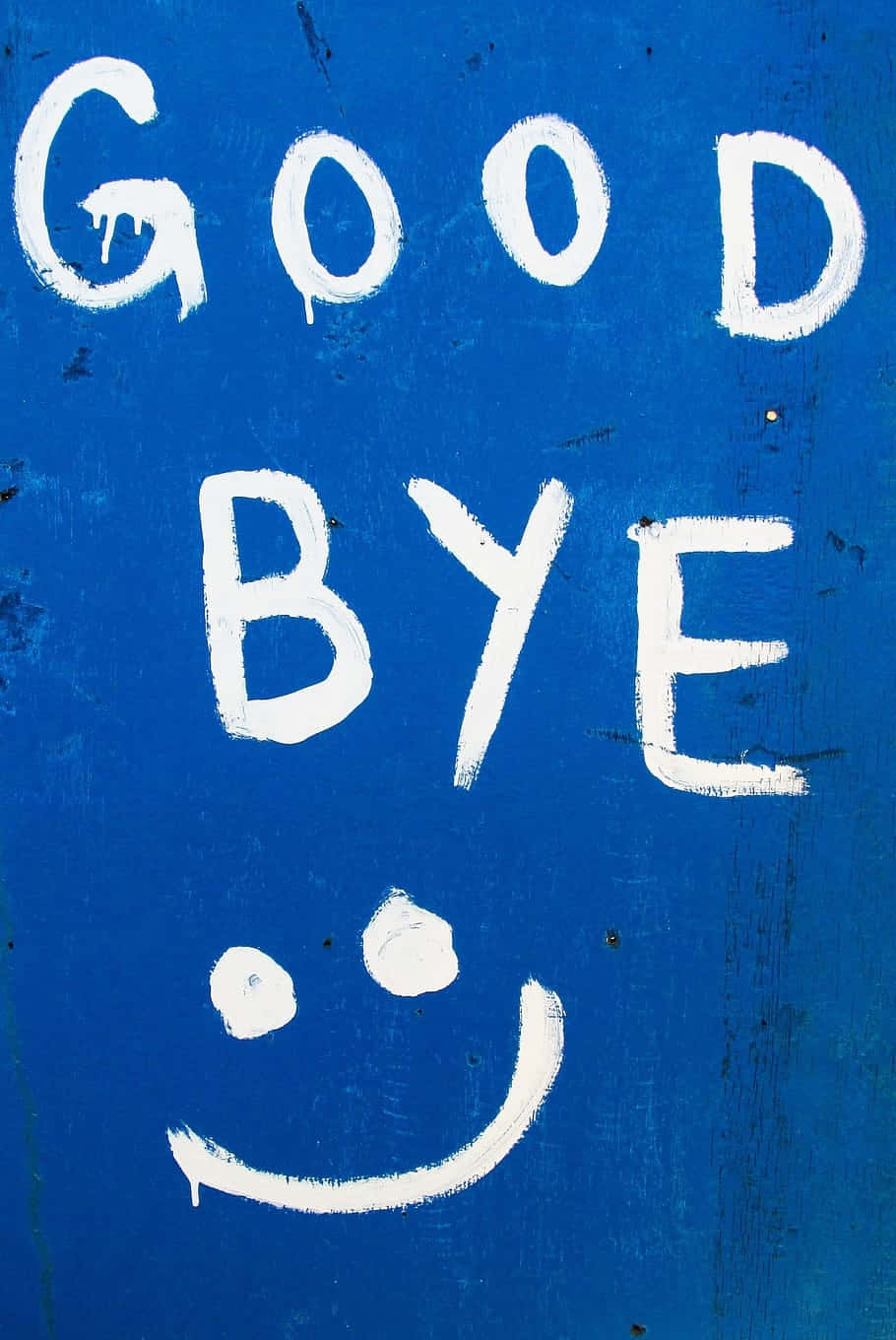 Goodbye Smiley Face Blue Background Wallpaper