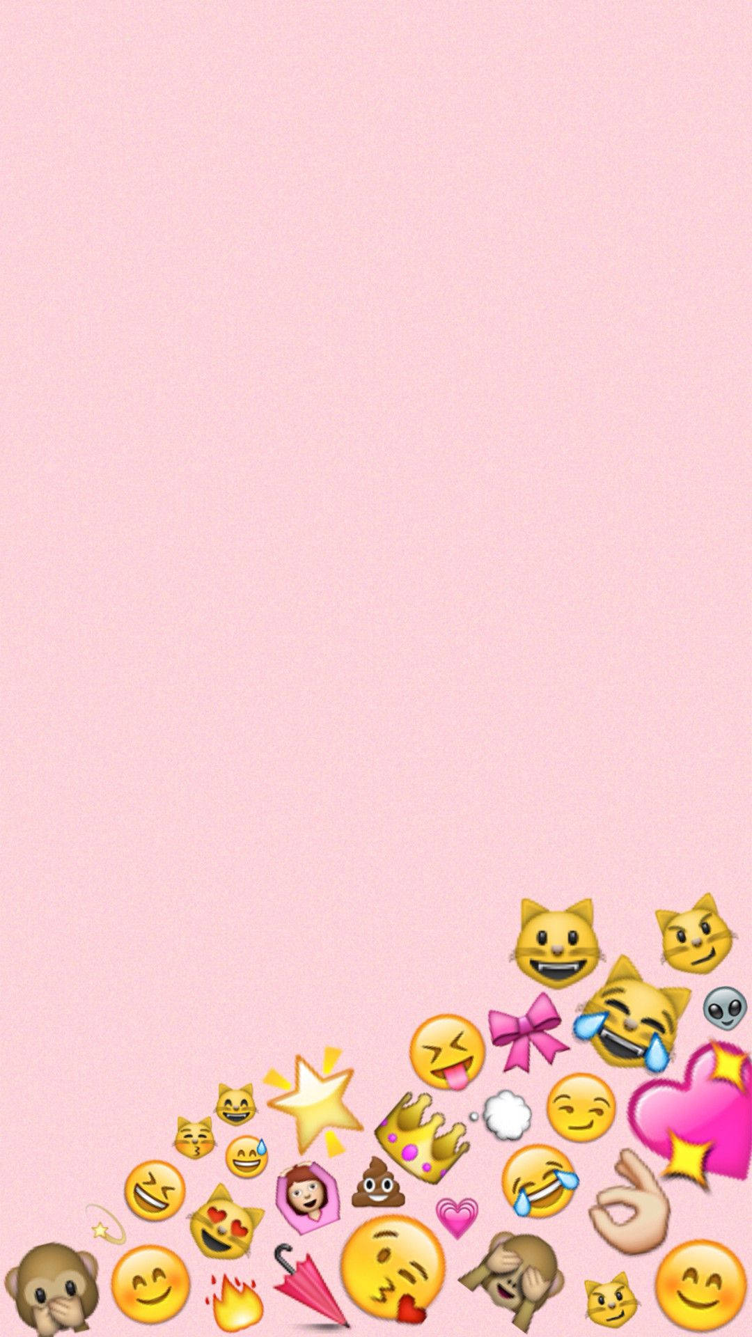 Gorgeous Baby Pink Girly Emoji Wallpaper