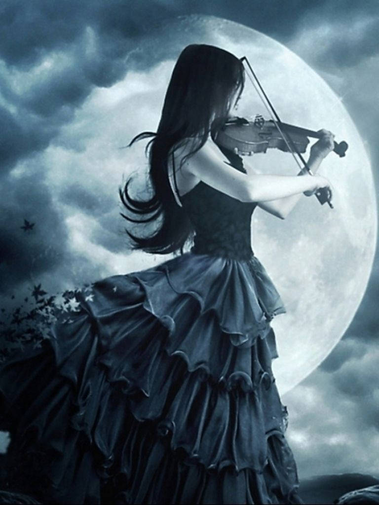 Gothic Girl Playing Violin Wallpaper