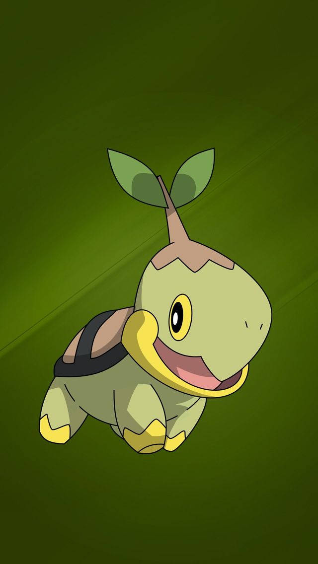 Gradient Green Turtwig Iphone Wallpaper