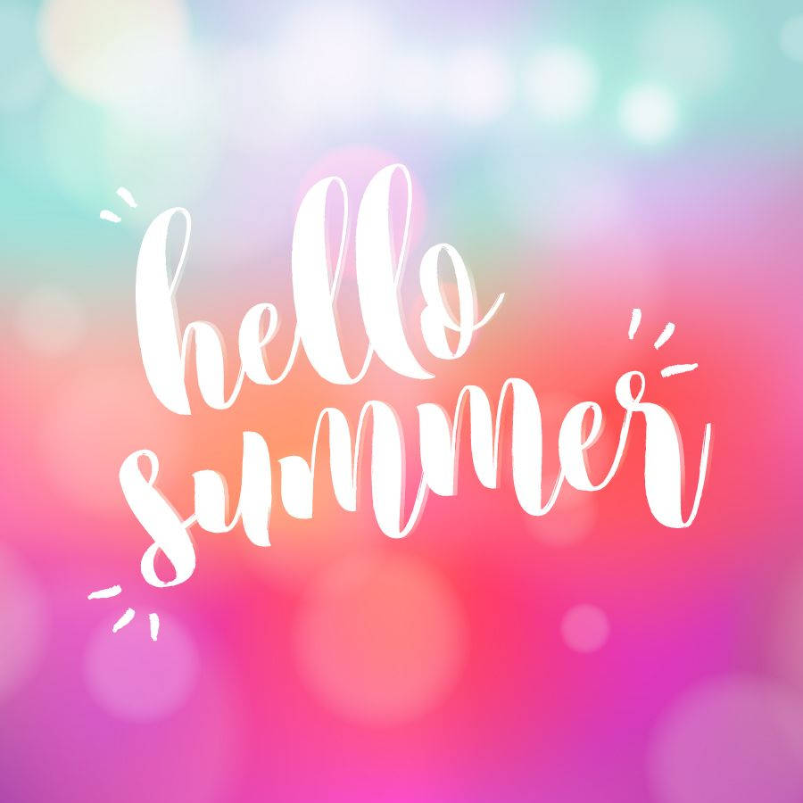 Gradient Hello Summer Graphic Wallpaper
