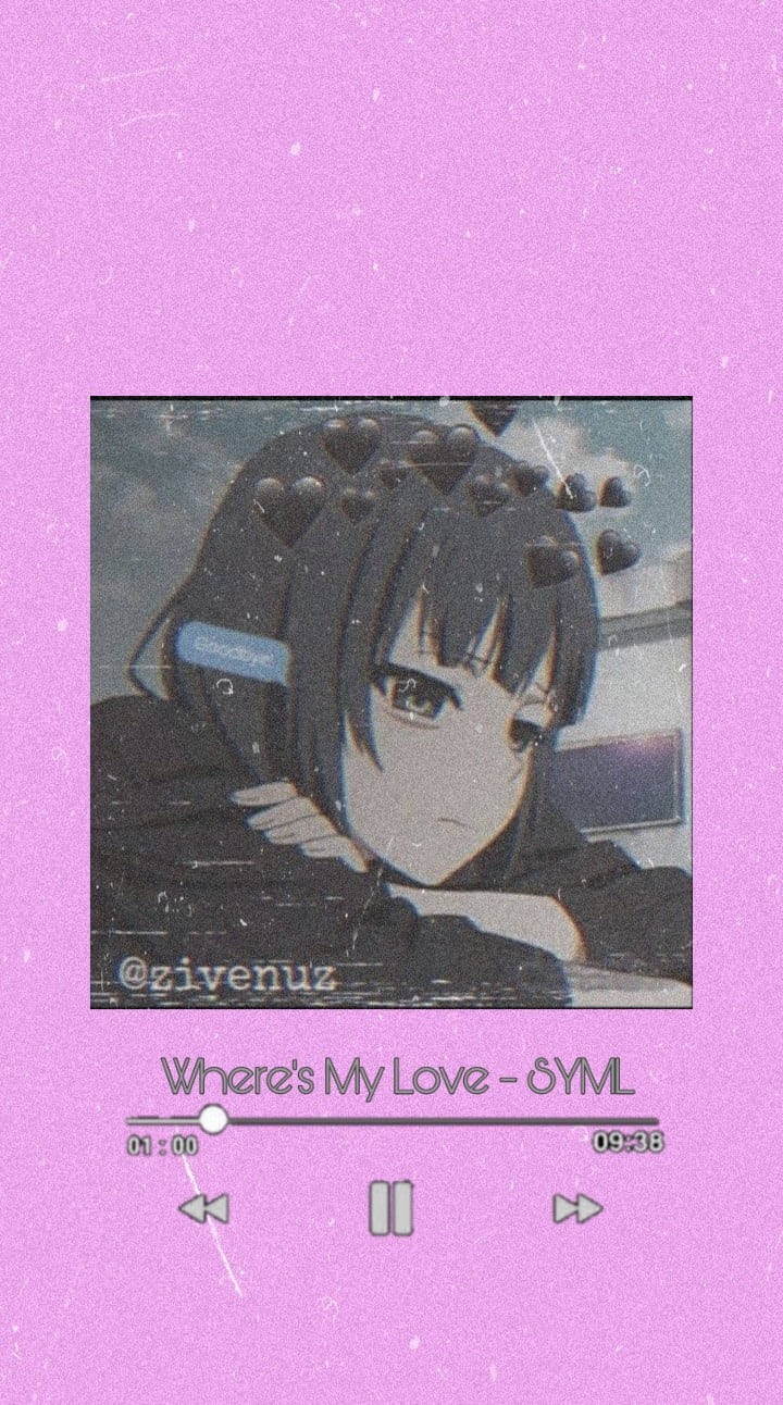 Grainy Pink Sad Aesthetic Anime Girl Wallpaper