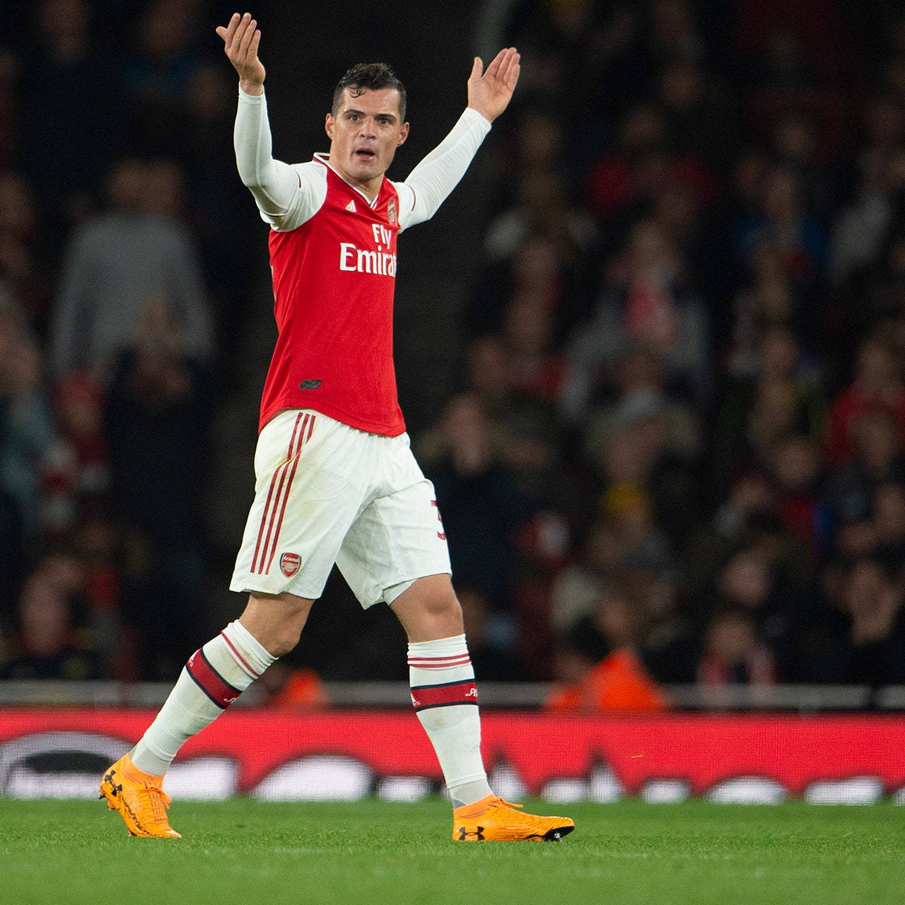 Granit Xhaka Raises Arms Wallpaper