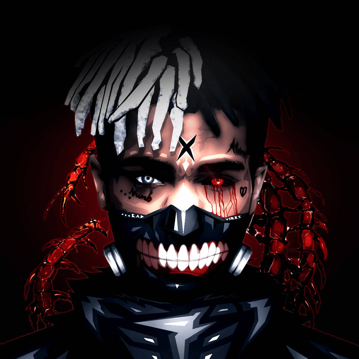 Graphic Portrait Of Xx Tentacion Wallpaper