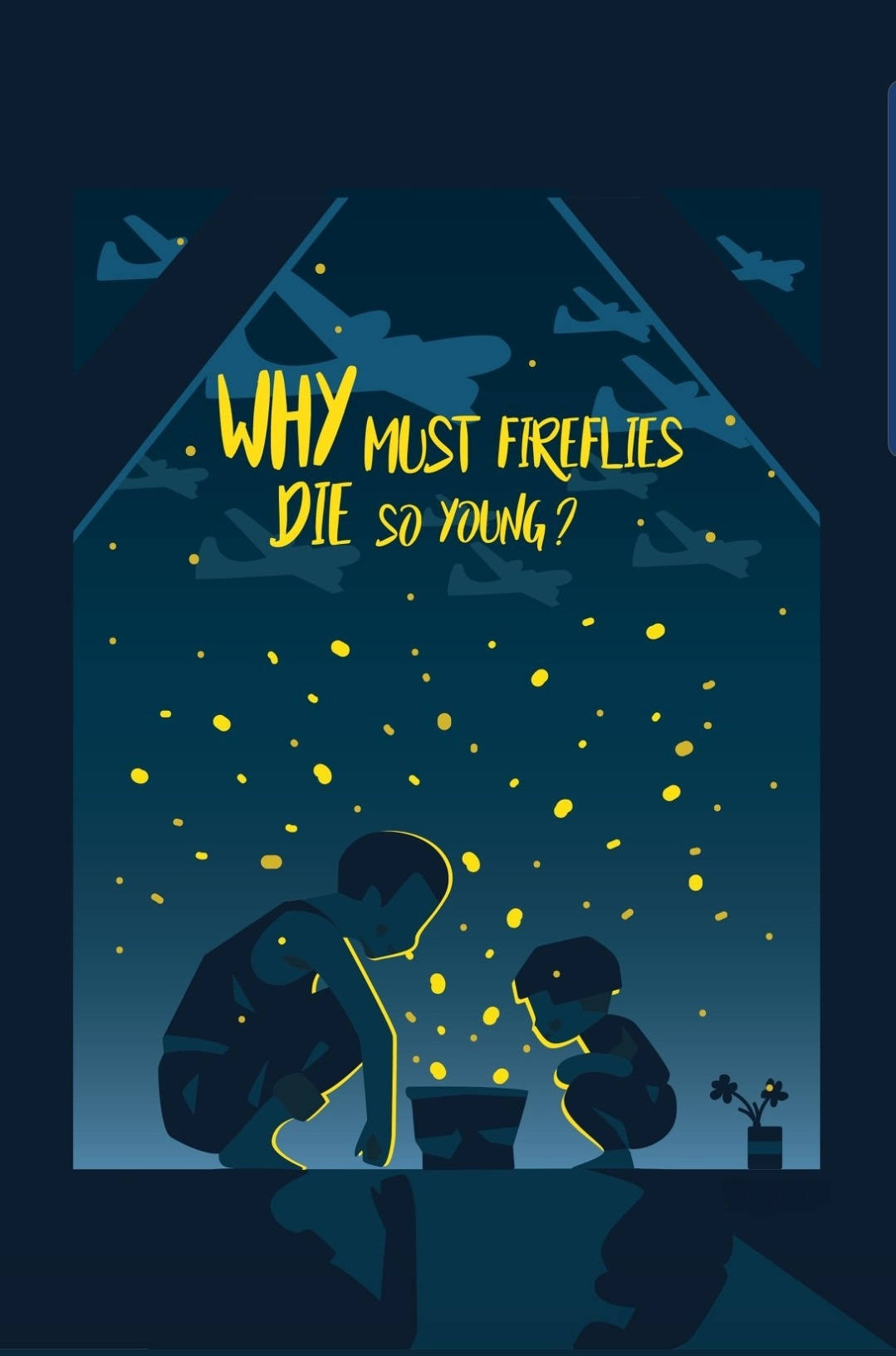 Grave Of The Fireflies Blue Art Wallpaper