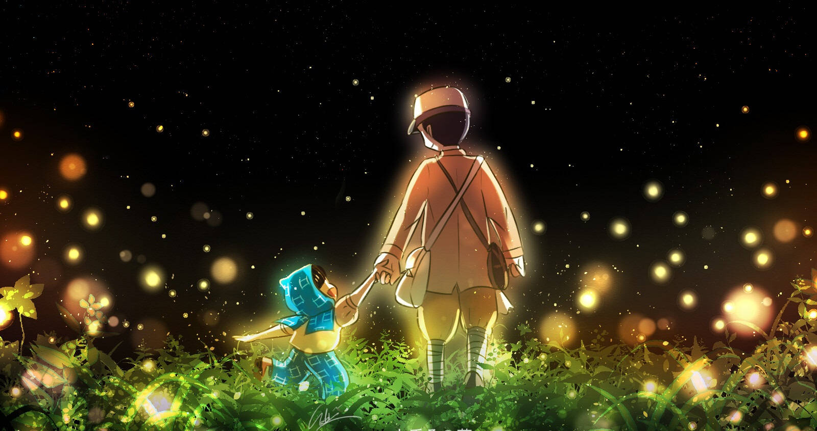 Grave Of The Fireflies Dreamy Art Wallpaper