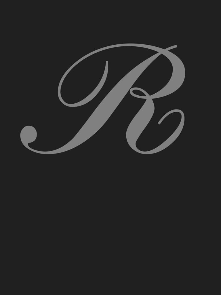 Gray Cursive Letter R Wallpaper