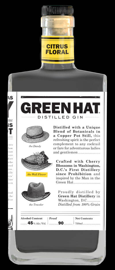 Green Hat Citrus Floral Gin Wallpaper