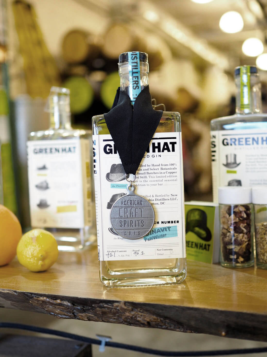 Green Hat Ginavit American Craft Spirits 2015 Bottle Wallpaper