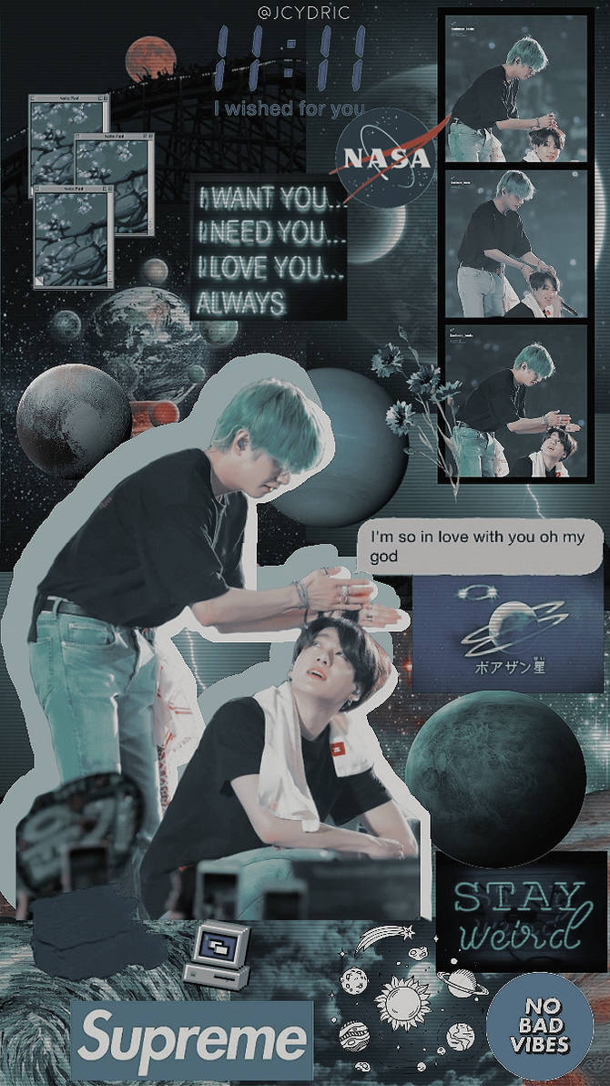 Green Space Aesthetic Taekook Bts Wallpaper