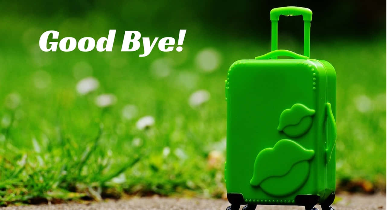 Green Suitcase Goodbye Wallpaper