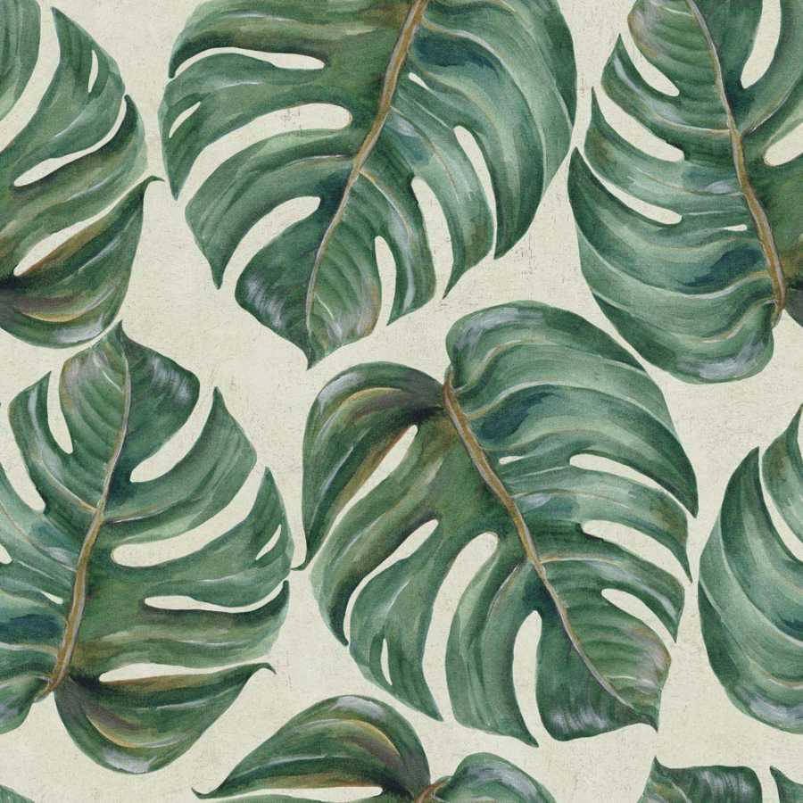 Green Tropical Leaf Wallpaper