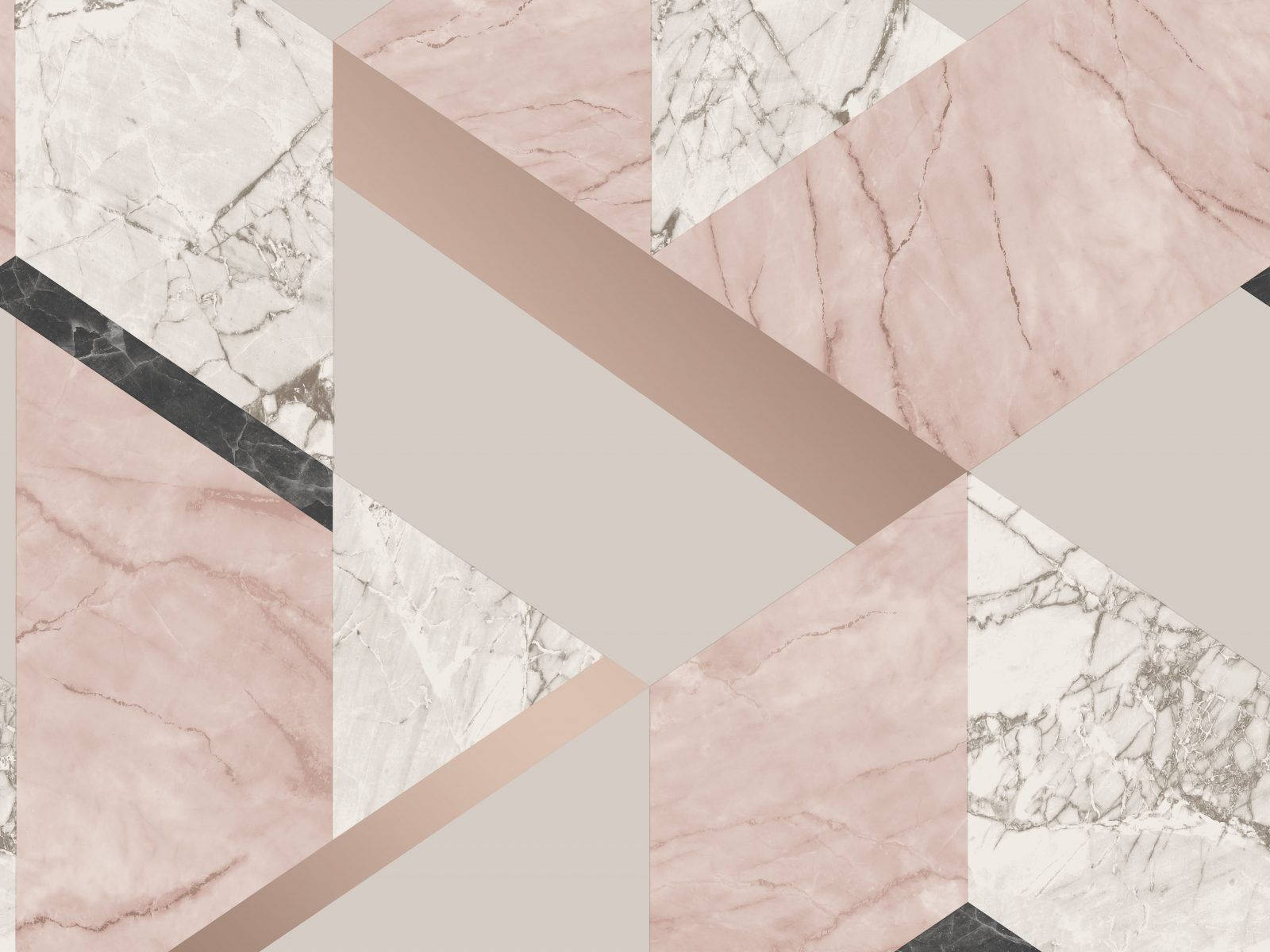 Grey And Rose Gold Geometry Marble Wallpaper